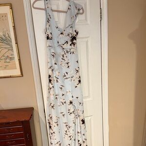 BCBGMaxAzria Light Blue Floral Maxi Dress
